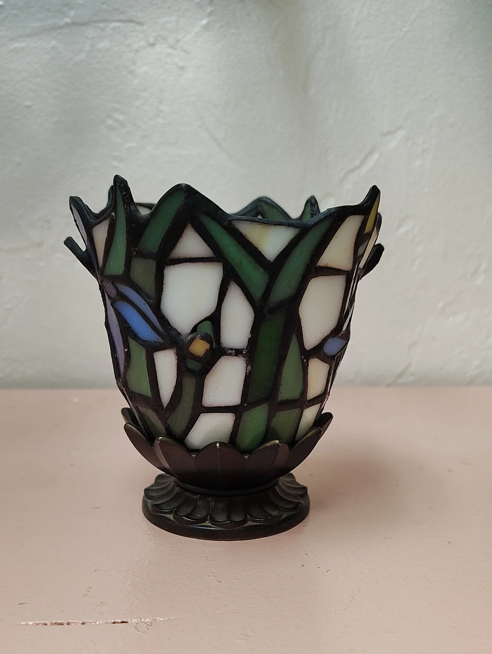 VTG PartyLite Stained Glass Votive Candle Holder 4